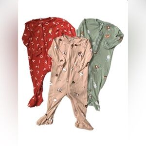 Bundle of 3 footies with themed embroidery• Pekkle•Baby clothing•9 months